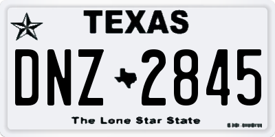 TX license plate DNZ2845