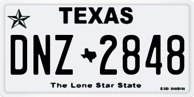 TX license plate DNZ2848
