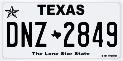 TX license plate DNZ2849