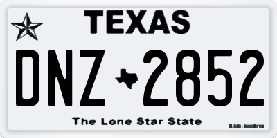 TX license plate DNZ2852