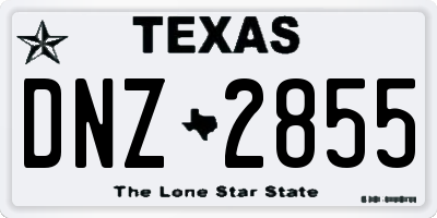 TX license plate DNZ2855