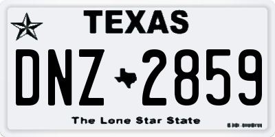 TX license plate DNZ2859