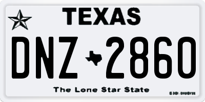 TX license plate DNZ2860