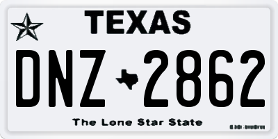 TX license plate DNZ2862