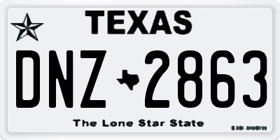 TX license plate DNZ2863