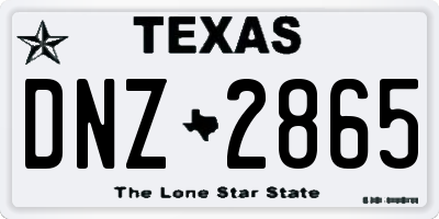 TX license plate DNZ2865