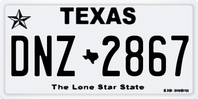 TX license plate DNZ2867