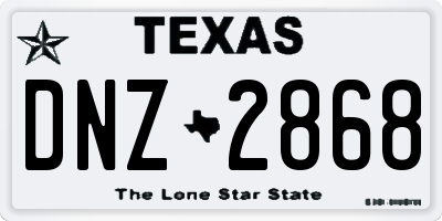 TX license plate DNZ2868