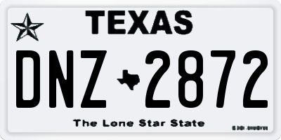 TX license plate DNZ2872