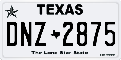 TX license plate DNZ2875
