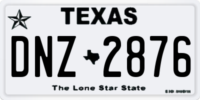 TX license plate DNZ2876
