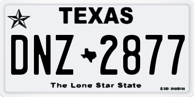 TX license plate DNZ2877