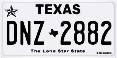 TX license plate DNZ2882