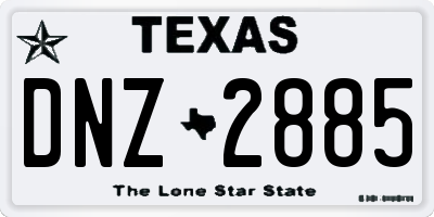 TX license plate DNZ2885