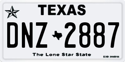 TX license plate DNZ2887