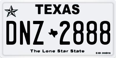 TX license plate DNZ2888