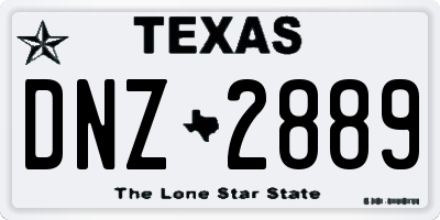 TX license plate DNZ2889