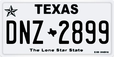 TX license plate DNZ2899