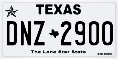 TX license plate DNZ2900