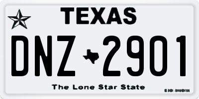 TX license plate DNZ2901