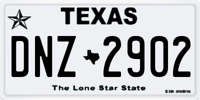 TX license plate DNZ2902
