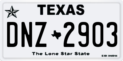 TX license plate DNZ2903