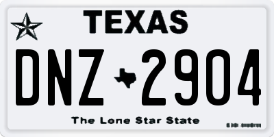 TX license plate DNZ2904