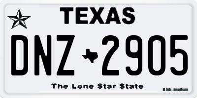 TX license plate DNZ2905