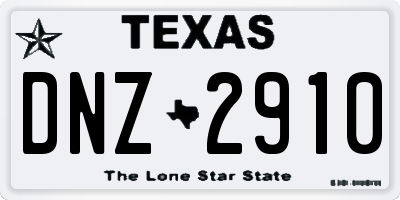 TX license plate DNZ2910