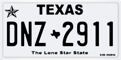 TX license plate DNZ2911