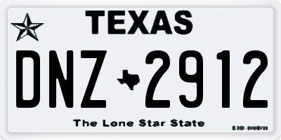 TX license plate DNZ2912