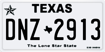TX license plate DNZ2913