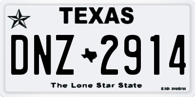 TX license plate DNZ2914