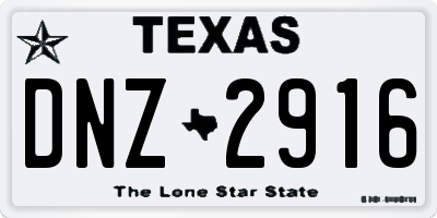 TX license plate DNZ2916