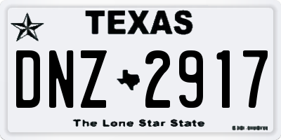 TX license plate DNZ2917