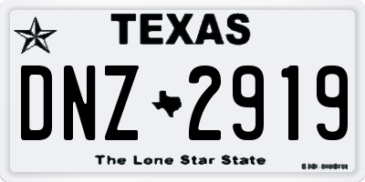 TX license plate DNZ2919