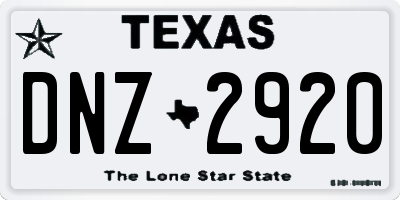 TX license plate DNZ2920