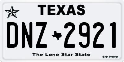 TX license plate DNZ2921