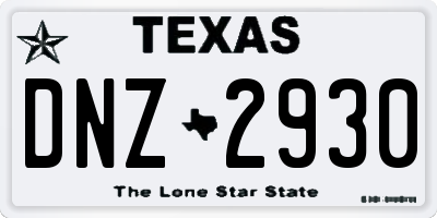 TX license plate DNZ2930