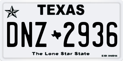 TX license plate DNZ2936