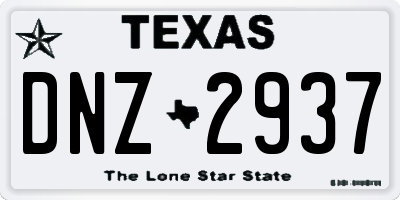TX license plate DNZ2937