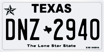 TX license plate DNZ2940