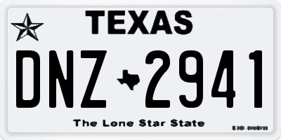TX license plate DNZ2941