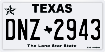 TX license plate DNZ2943