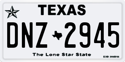 TX license plate DNZ2945