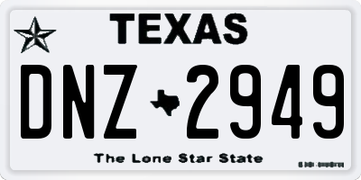 TX license plate DNZ2949