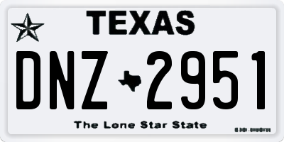 TX license plate DNZ2951