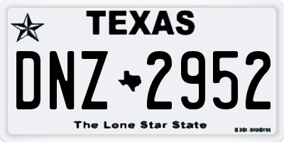 TX license plate DNZ2952