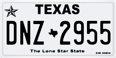 TX license plate DNZ2955