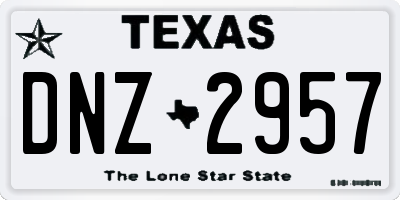 TX license plate DNZ2957